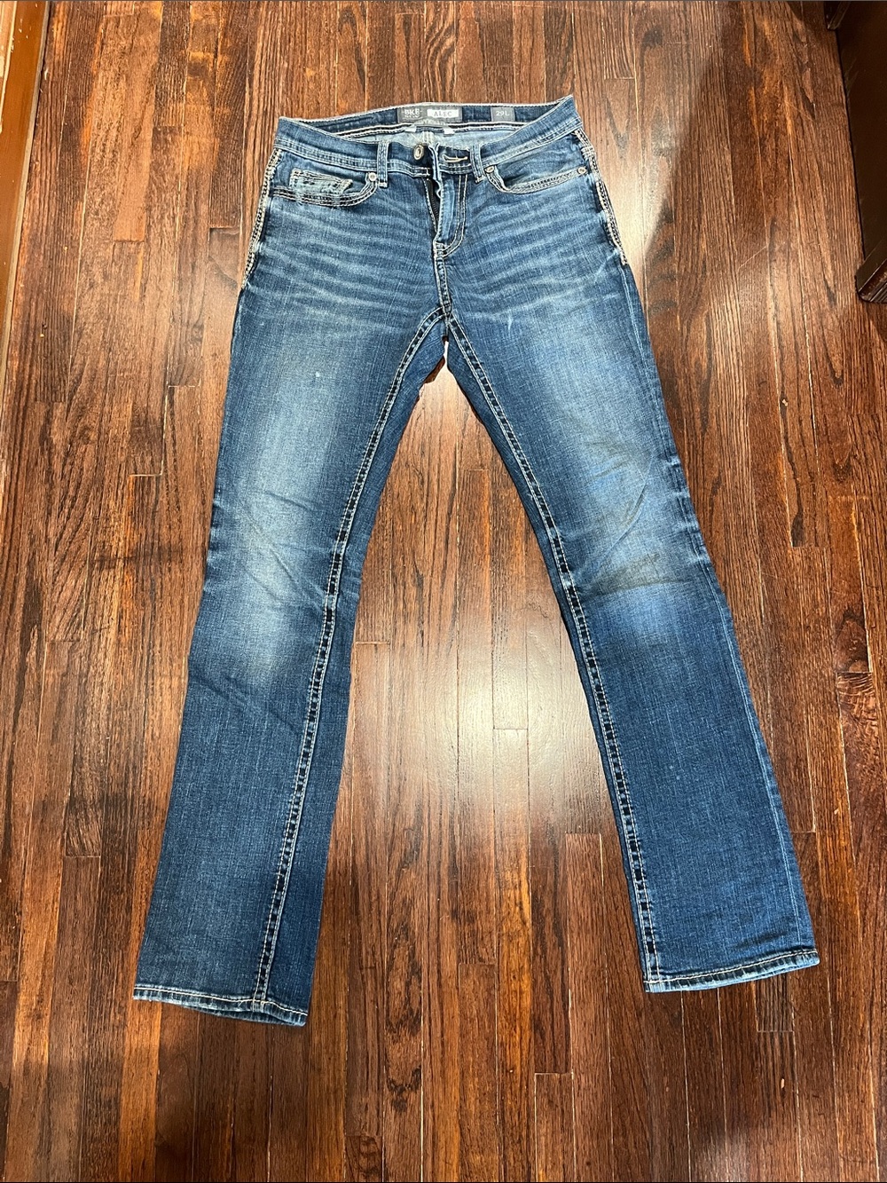 BKE ALEC Men's Straight Jeans in Medium Blue Wash